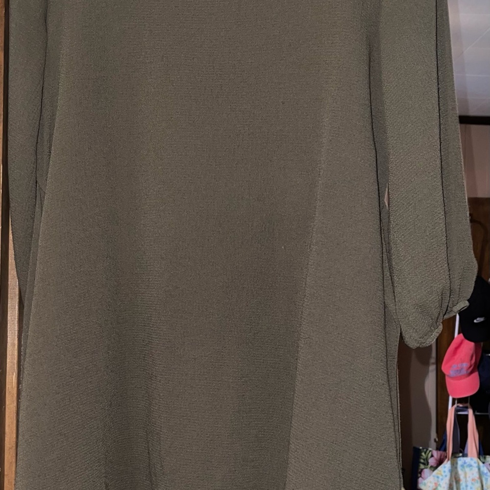 Olive Green Long Sleeve Dress